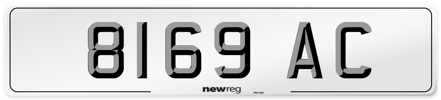 8169 AC Number Plate from New Reg